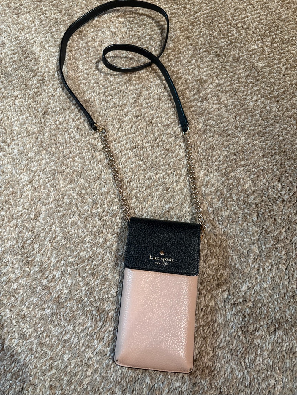kate spade Black & Blush Crossbody Phone Bag